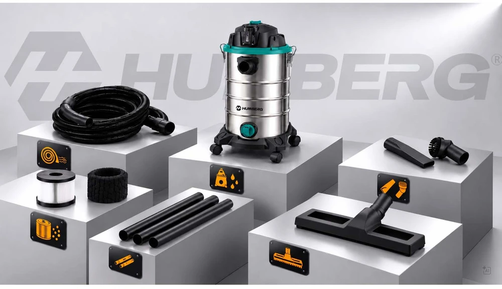 Humberg Dulkių siurblys pramoninis 30 l 3600 W be maišelio na mokro i sucho HM-409