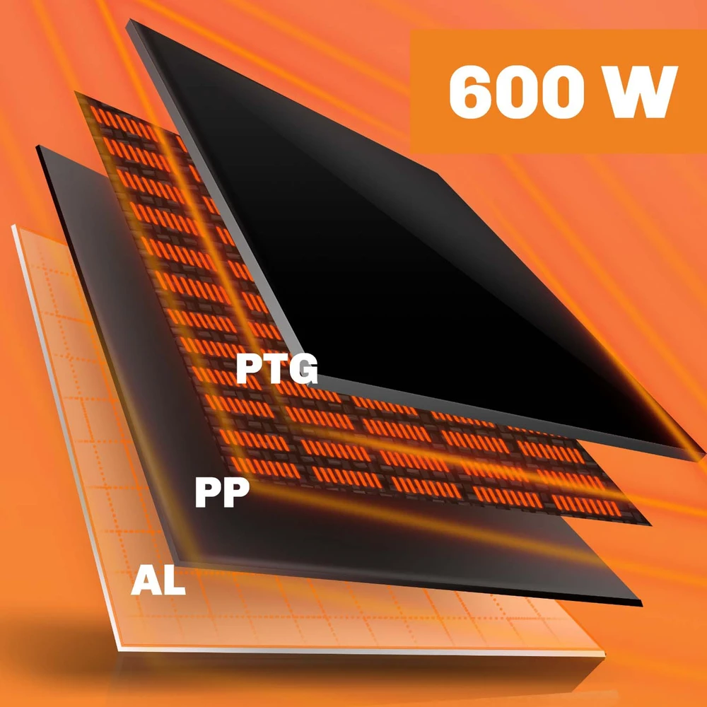 Infraraudonųjų spindulių šildytuvas, 600 W, Berdsen BD-981, nuotolinio valdymo pultas su WiFi programėle