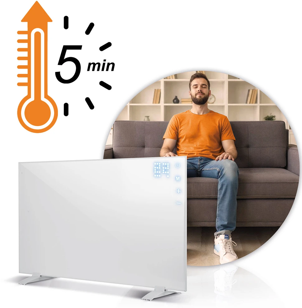 Berdsen Infraraudonųjų spindulių šildytuvas, 600 W, su WiFi programėlės valdymu, jutikliniu skydeliu, nuotolinio valdymo pultu, namų ir biuro šildymui