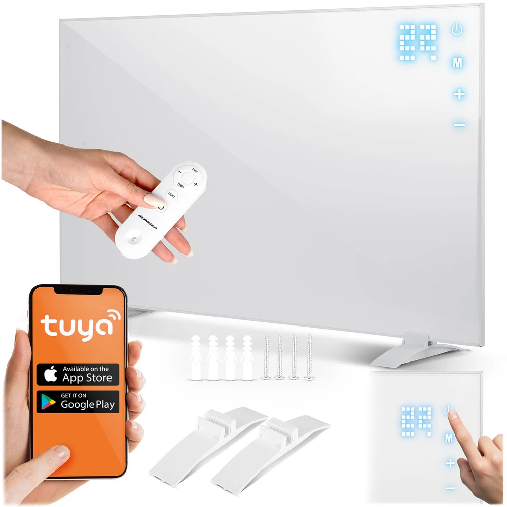 Berdsen Infraraudonųjų spindulių šildytuvas, 600 W, su WiFi programėlės valdymu, jutikliniu skydeliu, nuotolinio valdymo pultu, namų ir biuro šildymui