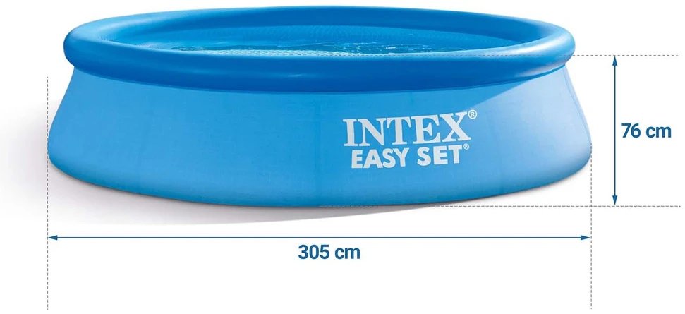 Intex Pripučiamas baseinas, 305 x 76 cm, su uždangalu, apvalus šeimos baseinas, sodo baseinas, vasaros baseinas