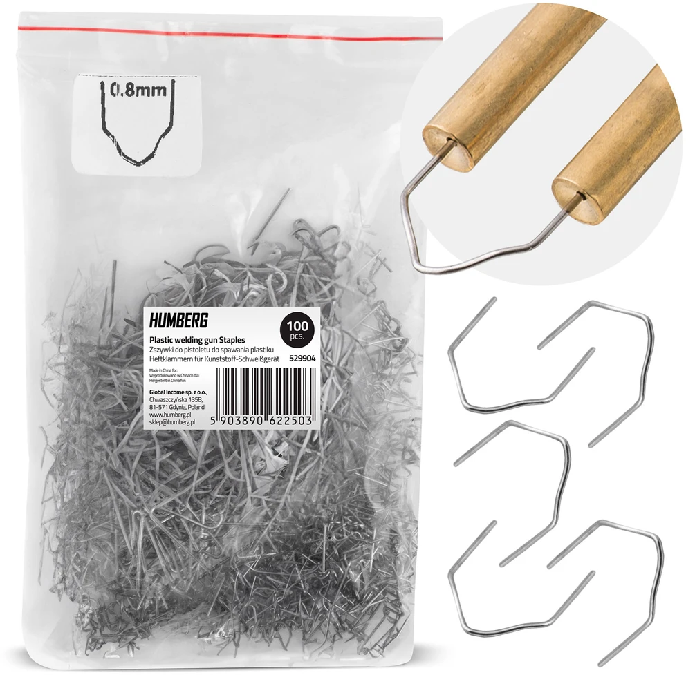 Kabės plastiko suvirinimo aparatui, 100 vnt, D tipo Humberg