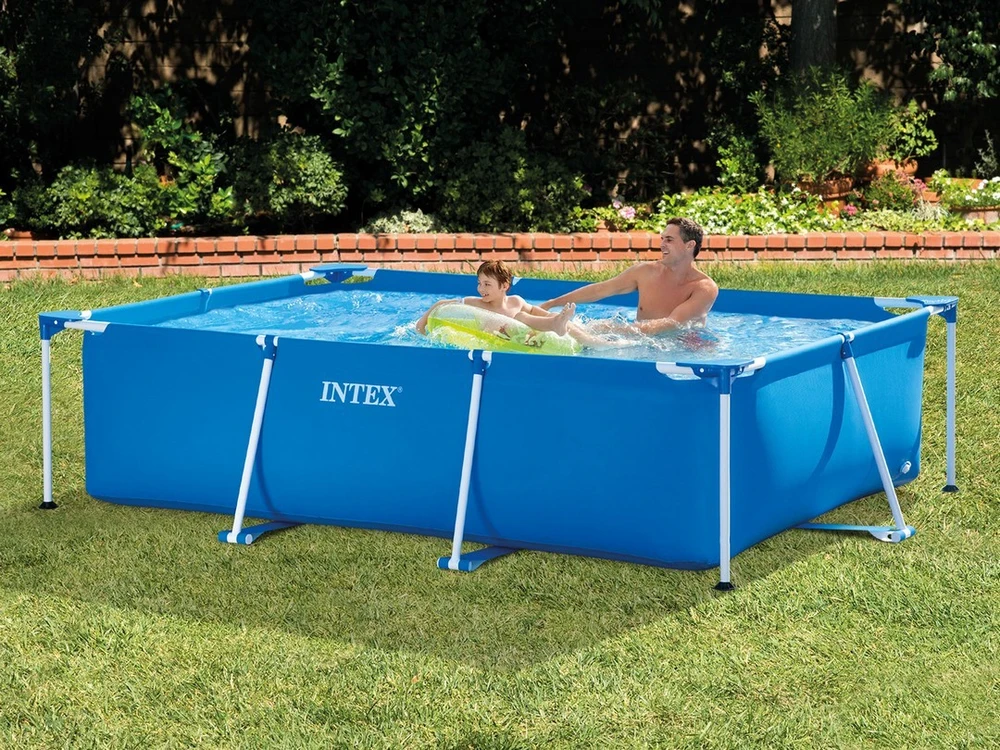 Intex Stačiakampis karkasinis baseinas, 300 x 200 x 75 cm, šeimos sodo baseinas, lengvas surinkimas, vasaros lauko baseinas