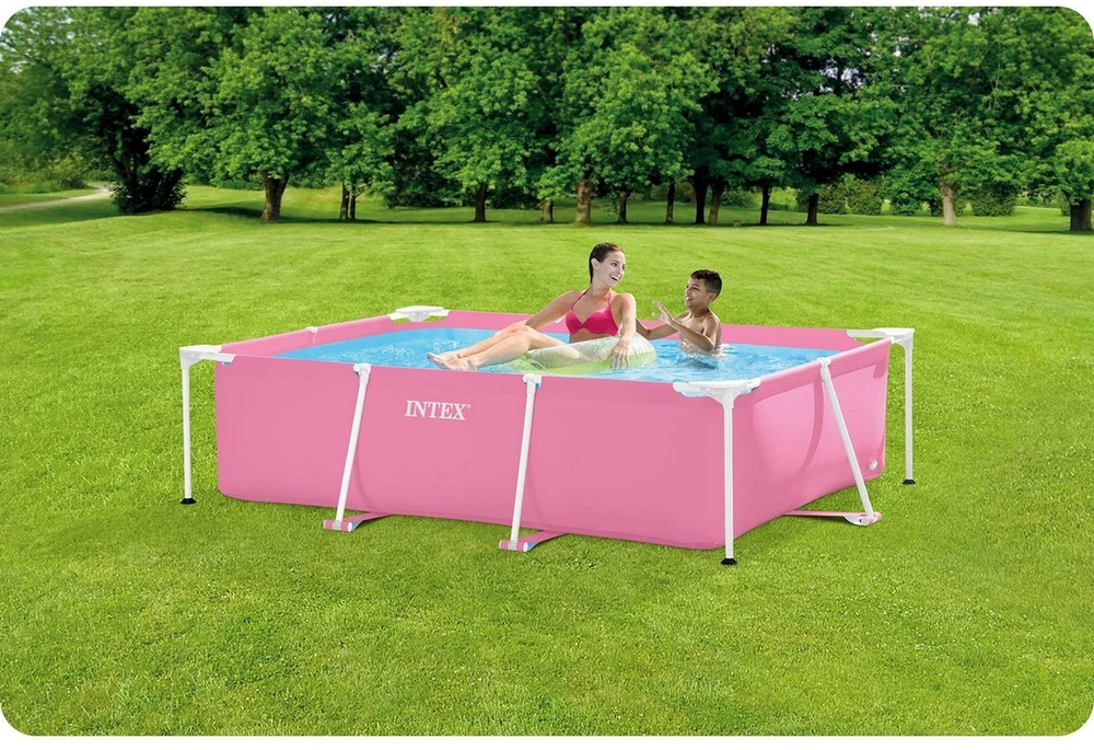Didelis stačiakampio formos rėmo sodo baseinas 220 x 150 cm INTEX 28266
