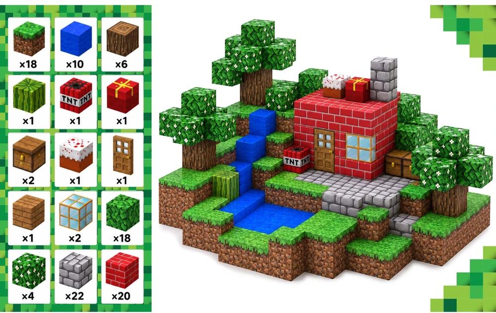 Magnetinės konstrukcinės kaladėlės 108 vnt. kubeliai 2x2 cm Ricokids RK-785