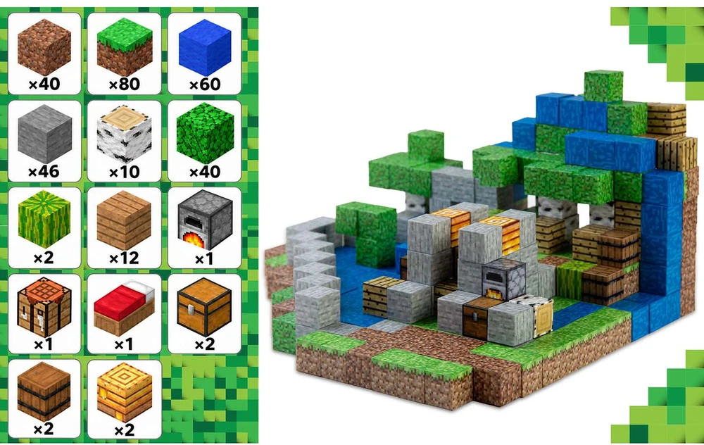 Klocki magnetyczne 300 vnt kostki 2x2 cm klocki konstrukcyjne Ricokids RK-785