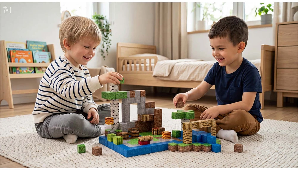 Klocki magnetyczne 300 vnt kostki 2x2 cm klocki konstrukcyjne Ricokids RK-785