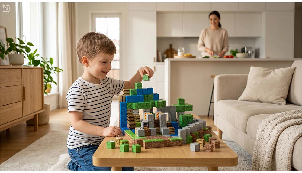 Klocki magnetyczne 300 vnt kostki 2x2 cm klocki konstrukcyjne Ricokids RK-785
