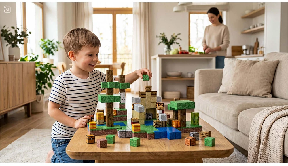 Klocki magnetyczne 400 vnt kostki 2x2 cm klocki konstrukcyjne Ricokids RK-785