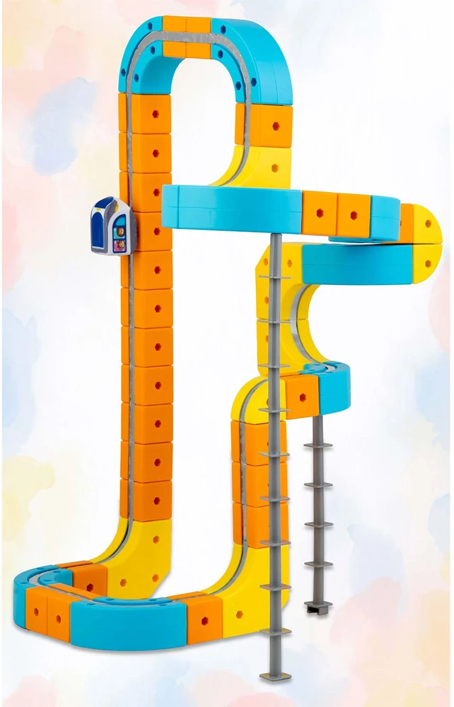 Magnetinis traukinukas su elektriniais bėgiais, konstrukcinės kaladėlės 157 vnt. Ricokids RK-784
