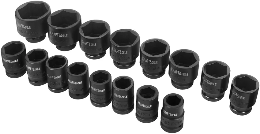Kraftdele Suktukas + prailgintuvai + smūginės galvutės 3/4" 21 vnt. KD11868