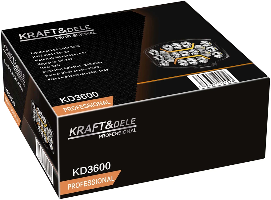 Kraftdele Halogeninė LED lempa 80W 23000lm Prožektorius KD3600