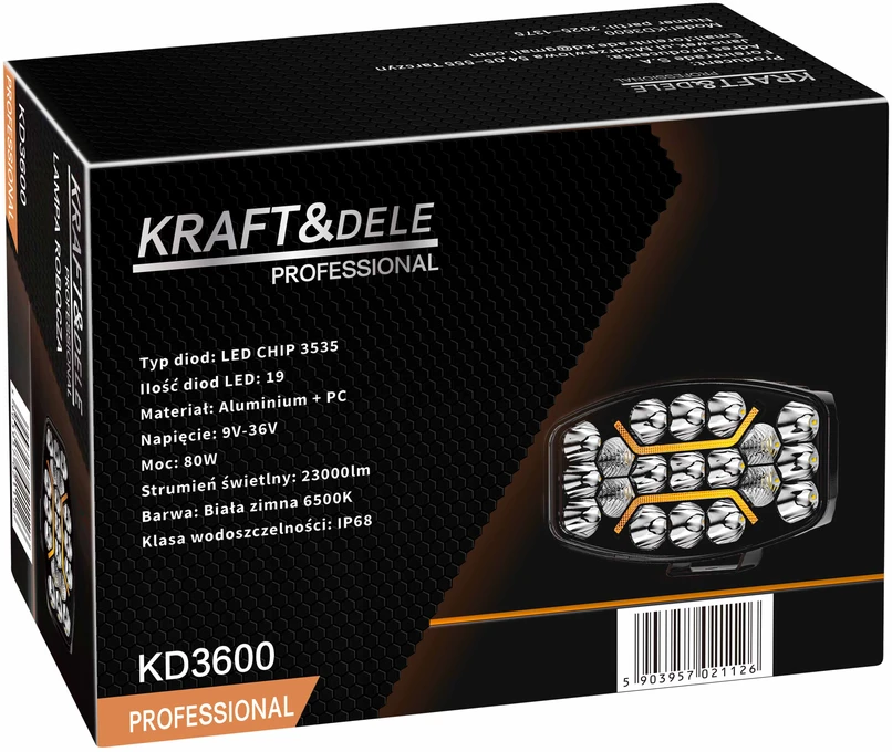 Kraftdele Halogeninė LED lempa 80W 23000lm Prožektorius KD3600
