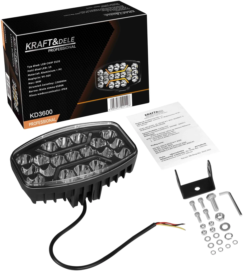 Kraftdele Halogeninė LED lempa 80W 23000lm Prožektorius KD3600