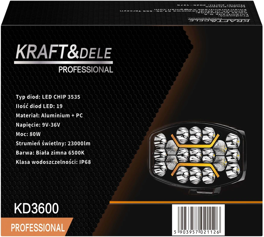 Kraftdele Halogeninė LED lempa 80W 23000lm Prožektorius KD3600