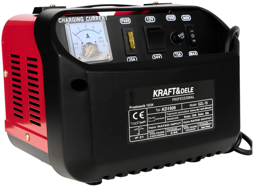 Kraftdele Automobilinis lygintuvas 12/24V 15A 150Ah KD1906