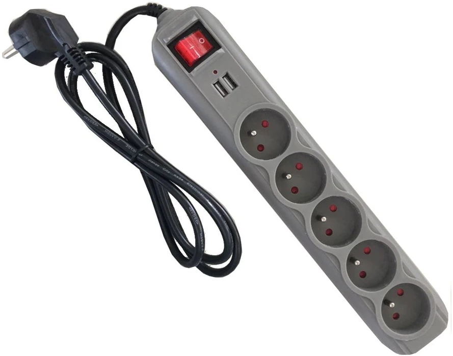 Kraftdele Ilgintuvas su USB lizdais 1,5 m KD4033