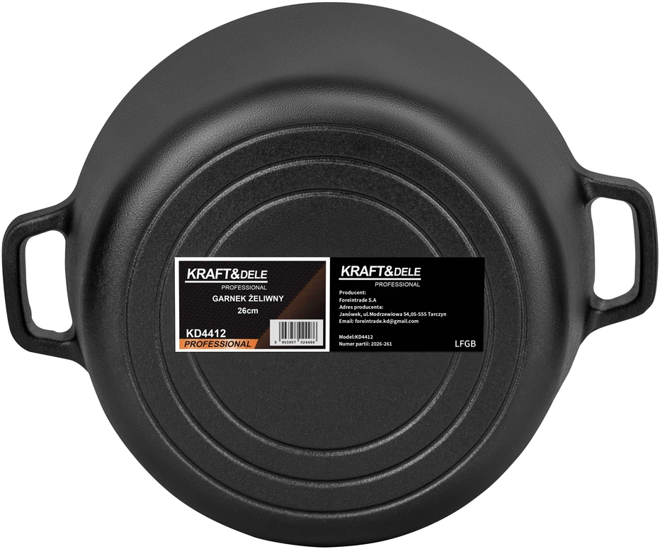 Kraftdele Ketaus puodas 26 cm KD4412