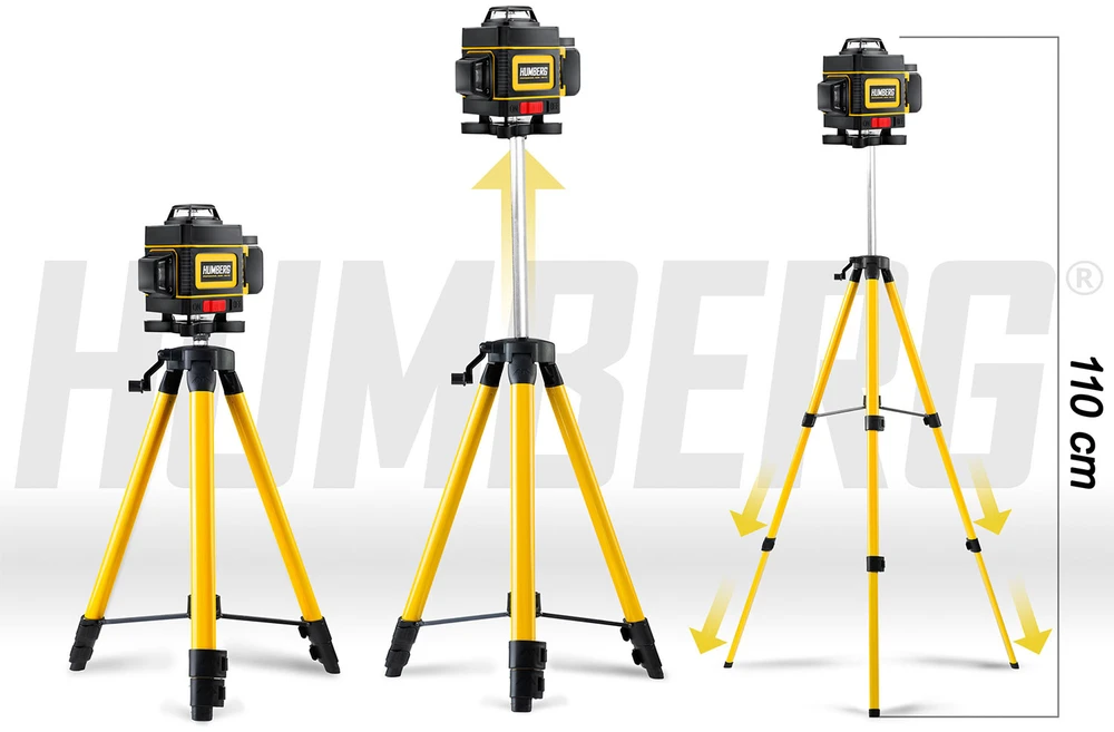 Kryžminis linijinis lazeris dėkle + trikojis „Humberg HM-172“