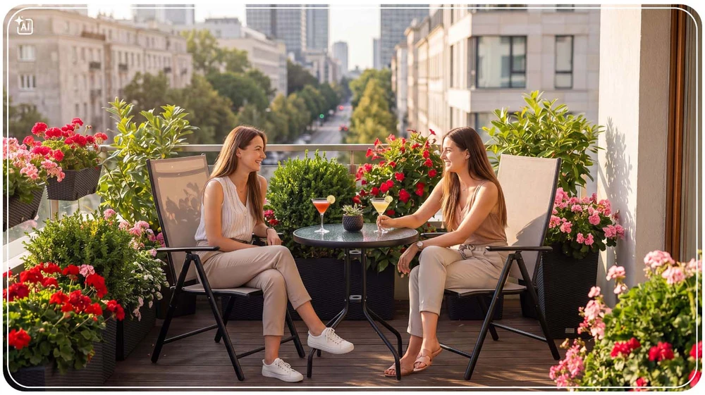 Sofotel SO-983 sulankstomos sodo kėdės, smėlio spalvos, 2 vnt