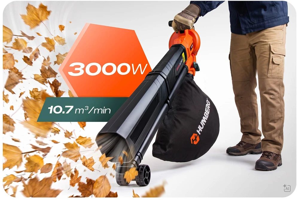 Lapų pūstuvas odkurzacz sodo 3000 W rozdrabniacz Humberg HM-617