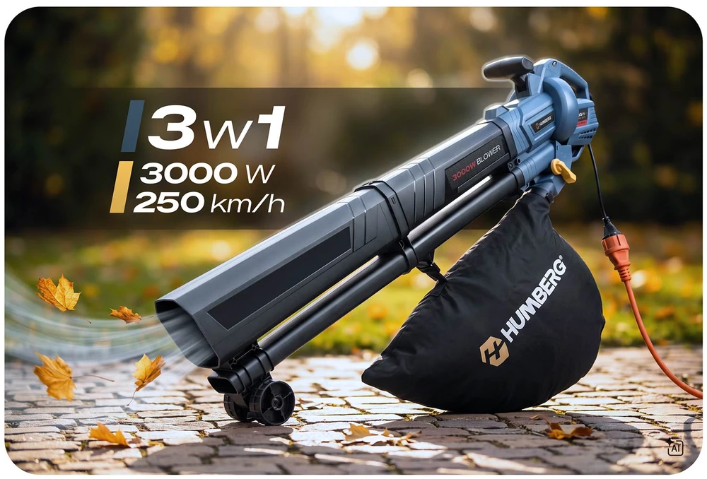Lapų pūstuvas odkurzacz sodo 3000 W rozdrabniacz Humberg HM-617