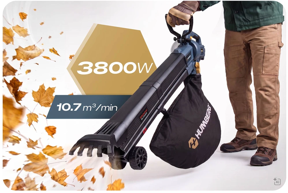 Lapų pūstuvas odkurzacz sodo 3800 W rozdrabniacz Humberg HM-618