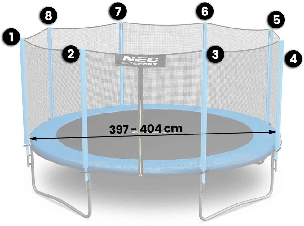 „Neo-Sport“ 404 cm 13 pėdų lauko batuto tinklas