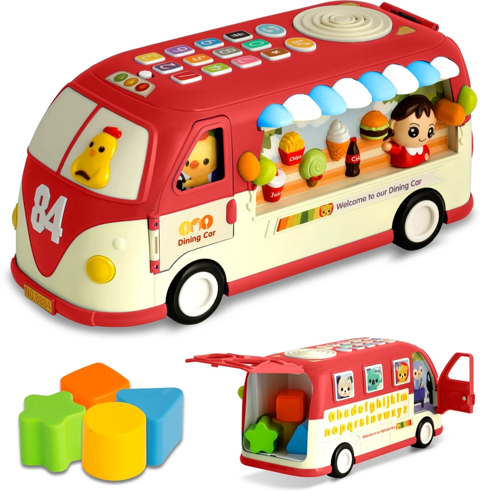 Edukacinis žaislas RK-741 Ricokids autobusas raudonas
