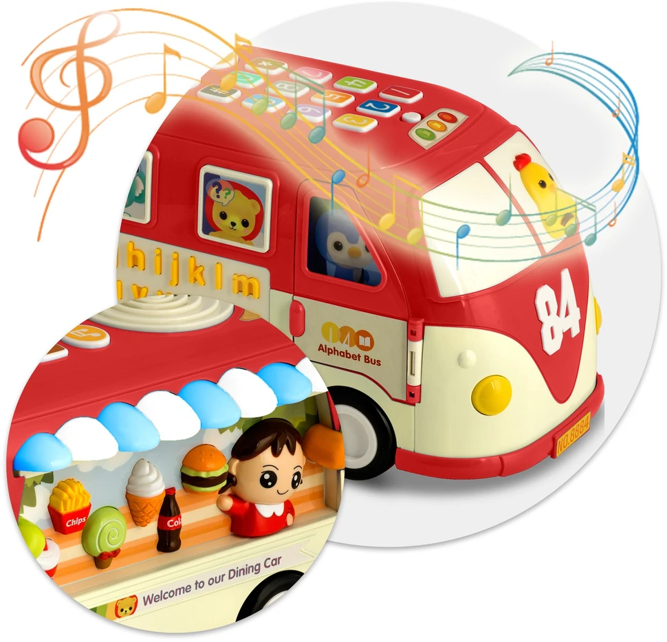 Edukacinis žaislas RK-741 Ricokids autobusas raudonas