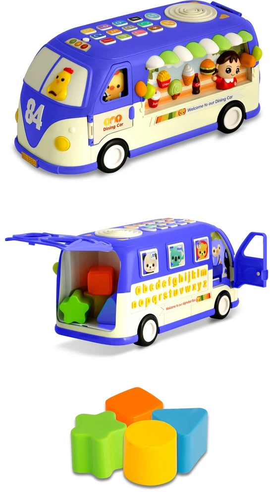 Edukacinis žaislas RK-741 Ricokids autobusas mėlynas