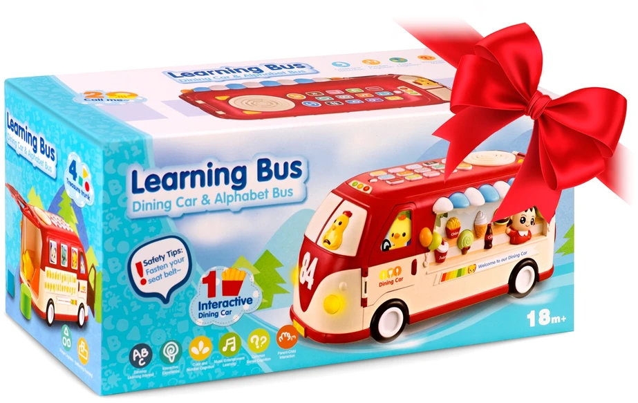 Edukacinis žaislas RK-741 Ricokids autobusas raudonas