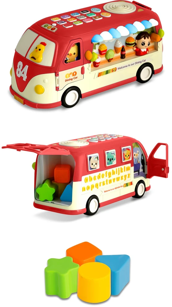 Edukacinis žaislas RK-741 Ricokids autobusas raudonas