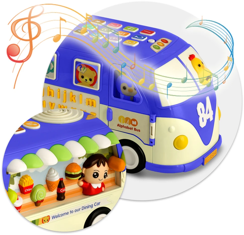 Edukacinis žaislas RK-741 Ricokids autobusas mėlynas