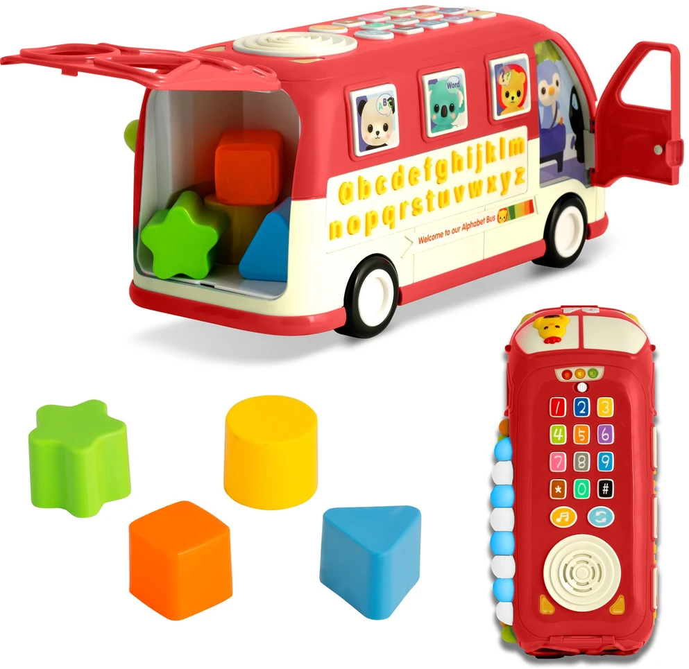 Edukacinis žaislas RK-741 Ricokids autobusas raudonas