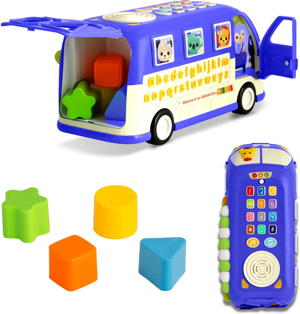 Edukacinis žaislas RK-741 Ricokids autobusas mėlynas