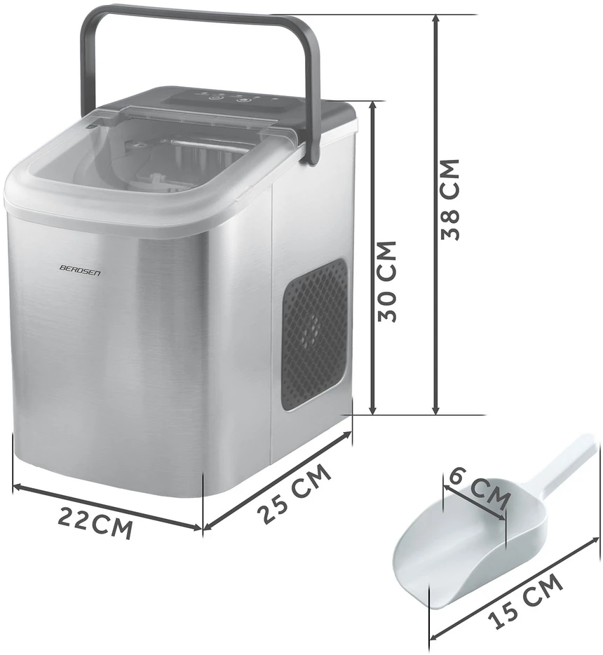 Berdsen BD-420 sidabrinis ledų gaminimo aparatas 1,1 l / 12 kg