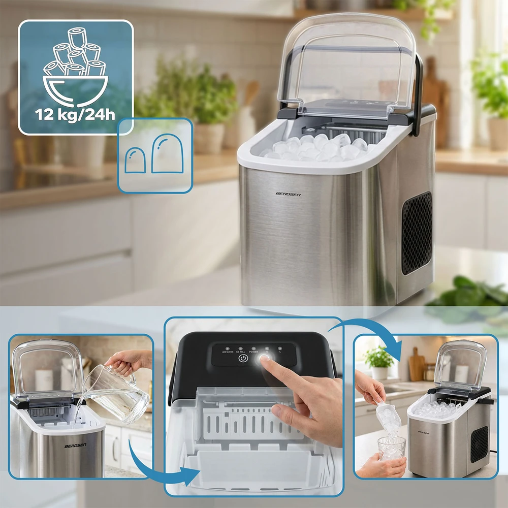 Berdsen BD-420 sidabrinis ledų gaminimo aparatas 1,1 l / 12 kg