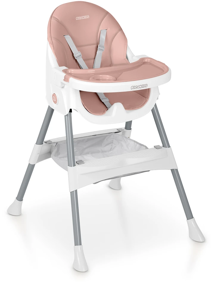 Ricokids Mani maitinimo kėdutė reguliuojama 3in 1, rožinė
