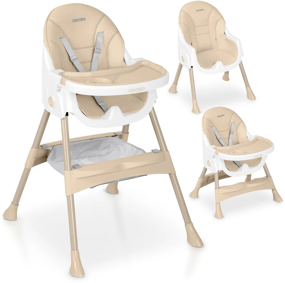 Ricokids Mani smėlio spalvos maitinimo kėdutė