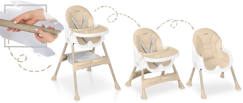 Ricokids Mani smėlio spalvos maitinimo kėdutė