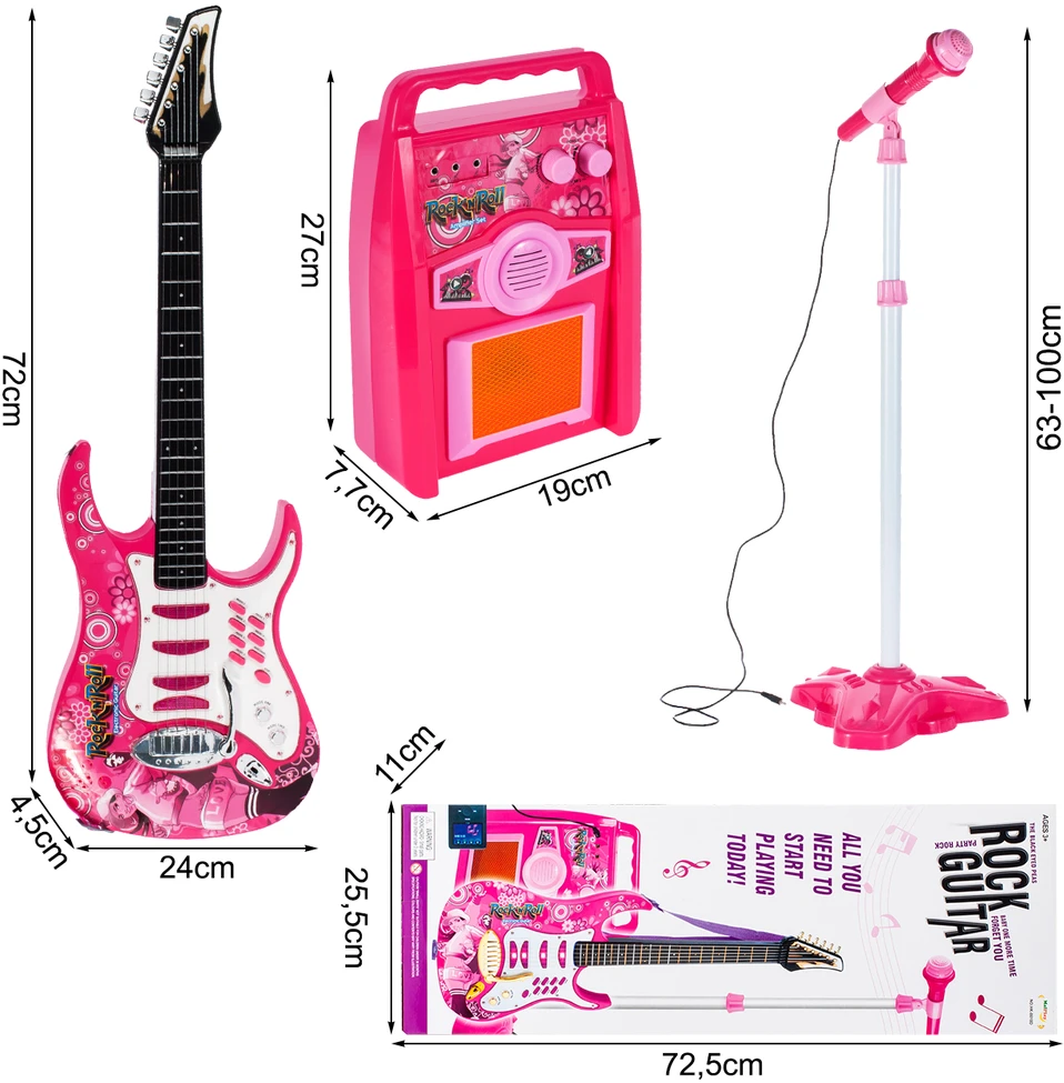 Malplay Vaikiška gitara su stiprintuvu ir mikrofonu