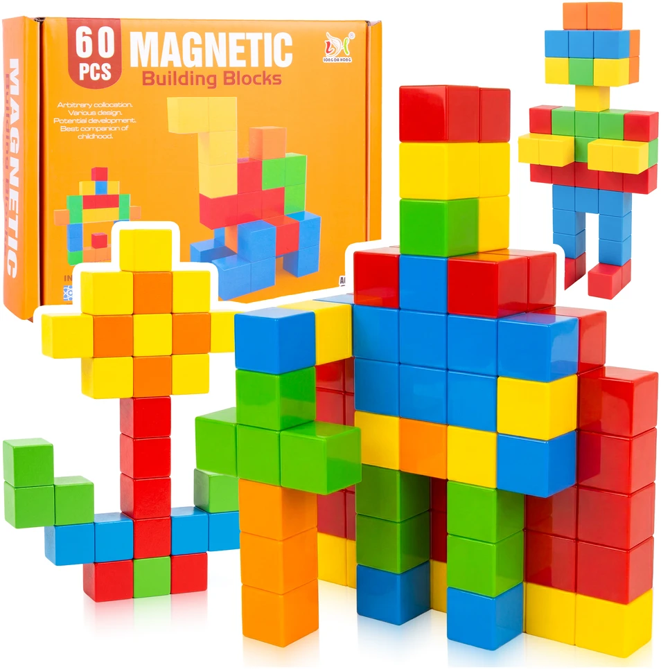 Malplay Magnetinės kaladėlės kubeliai 60 vnt.