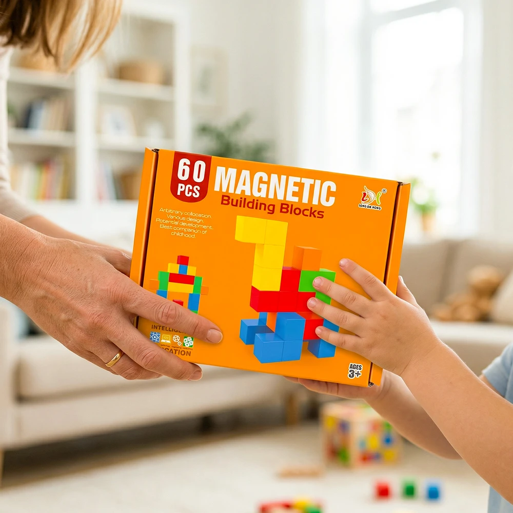 Malplay Magnetinės kaladėlės kubeliai 60 vnt.