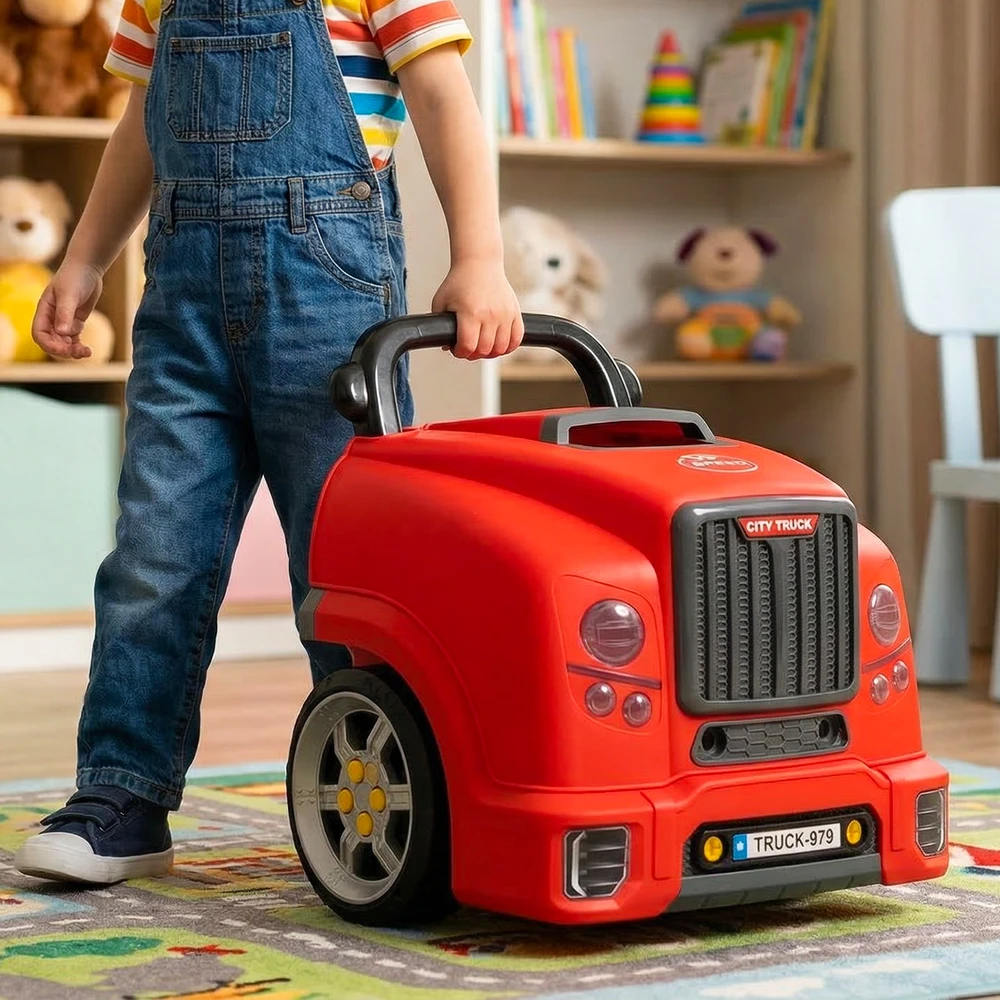 Malplay Žaislinis automobilio meistro sunkvežimio variklio išardymo rinkinys su vairavimo simuliatoriumi, garsais ir šviesomis