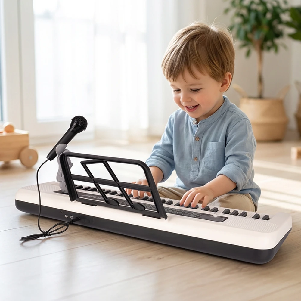 Malplay Didelis vaikiškas pianinas su mikrofonu, 61 klavišas