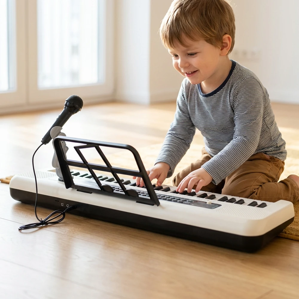 Malplay Didelis vaikiškas pianinas su mikrofonu, 61 klavišas