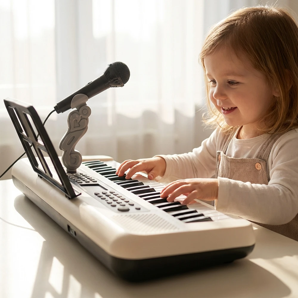 Malplay Didelis vaikiškas pianinas su mikrofonu, 61 klavišas