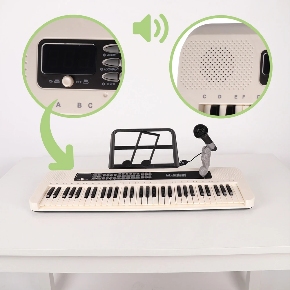 Malplay Didelis vaikiškas pianinas su mikrofonu, 61 klavišas