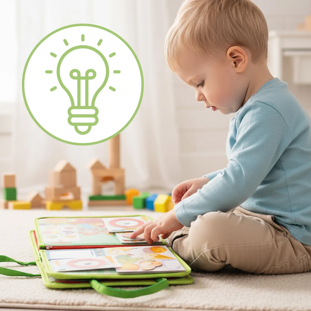 Malplay Montessori manipuliacinė lavinamoji veiklos knyga - lagaminas